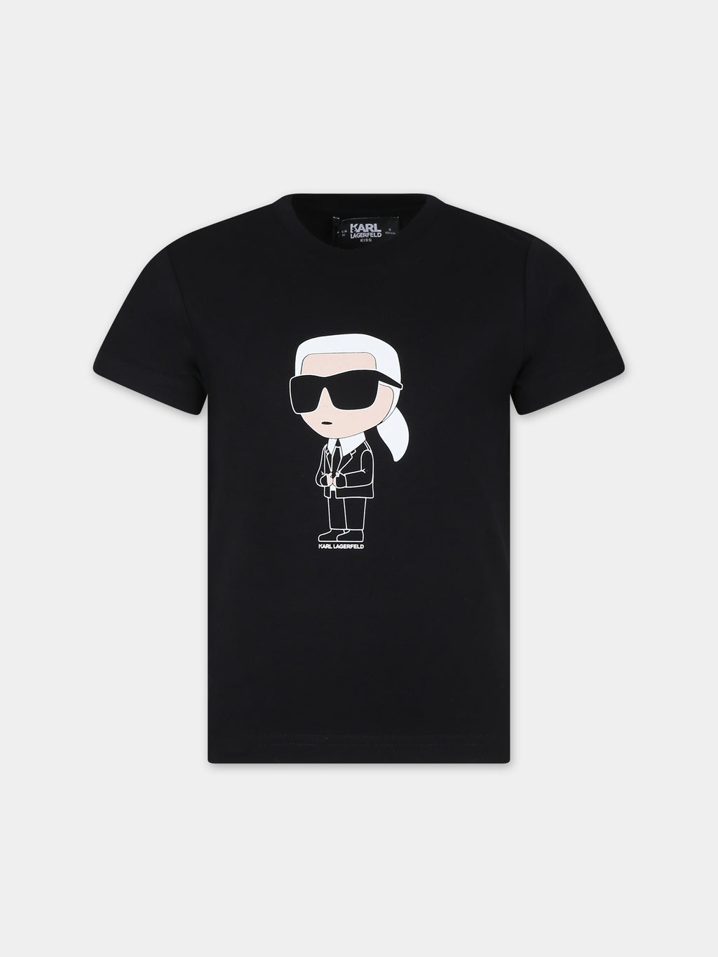 T-shirt noir pour fille avec imprimé Karl